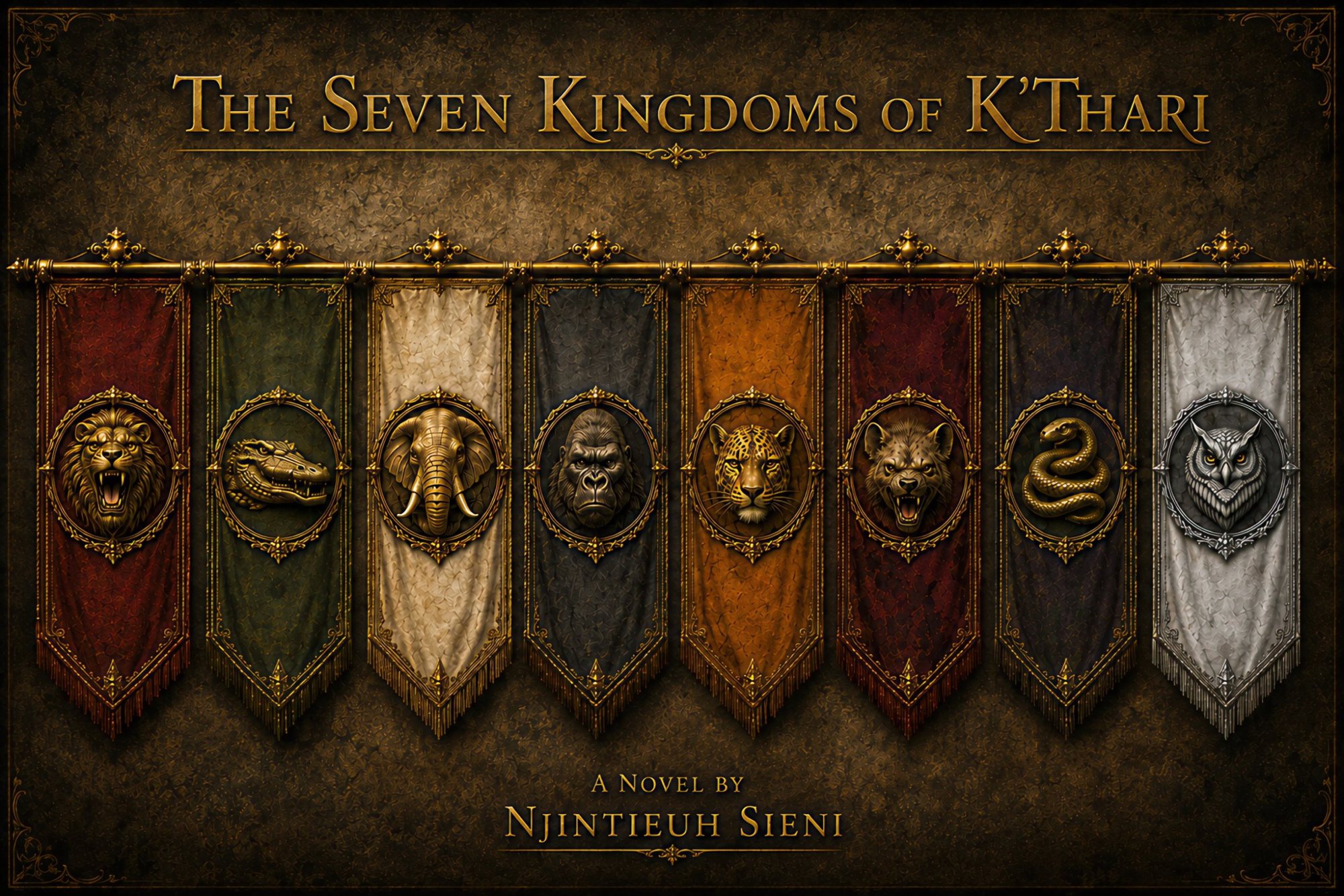 The banners of the seven kingdoms of K'Thari and the Owl